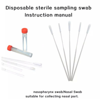 Embalaje individual Nylon Flocó la garganta médica Nasal Flocked Swab Hisada oral estéril