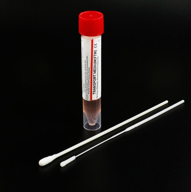 Hisopo nasofaríngeo de VTM para pruebas de colección de muestra